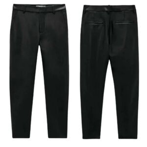 ZARA  ‎ High Rise Faux Leather Trousers Pants Black Blogger Fav 4369/270